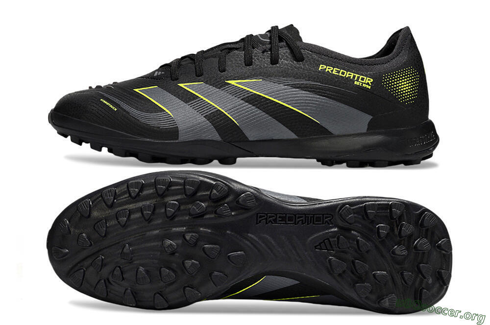 Adidas Predator 25 Elite TF Football Shoes - Black/Grey/Yellow 1