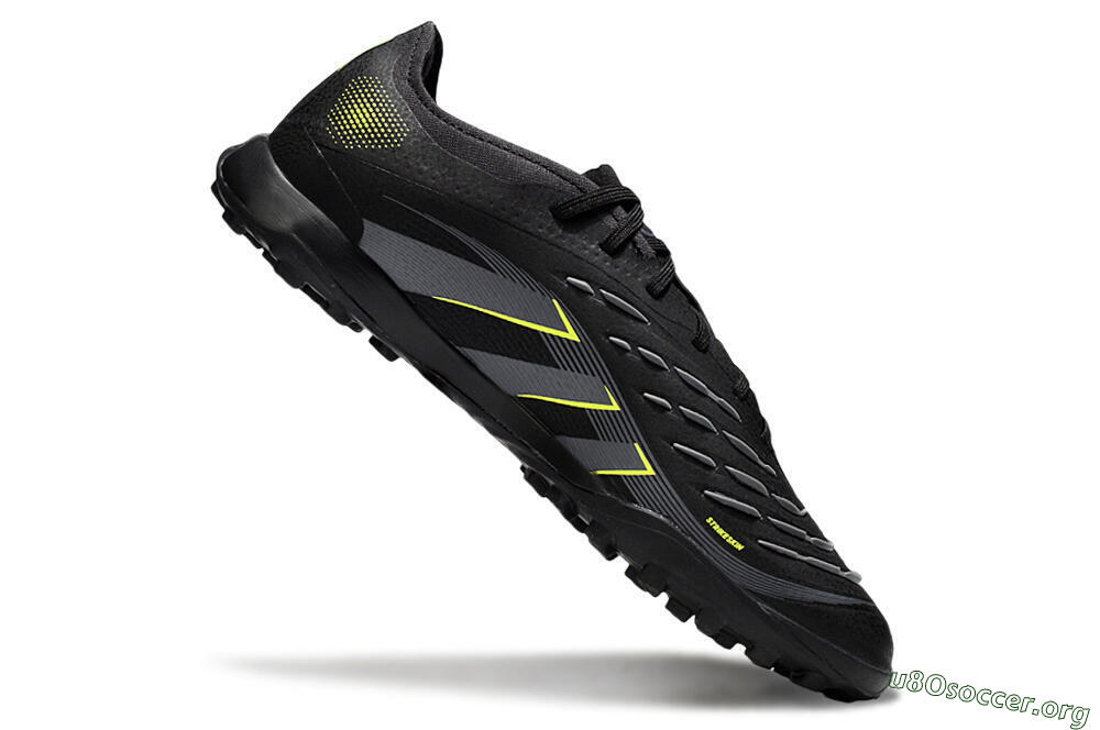Adidas Predator 25 Elite TF Football Shoes - Black/Grey/Yellow 4