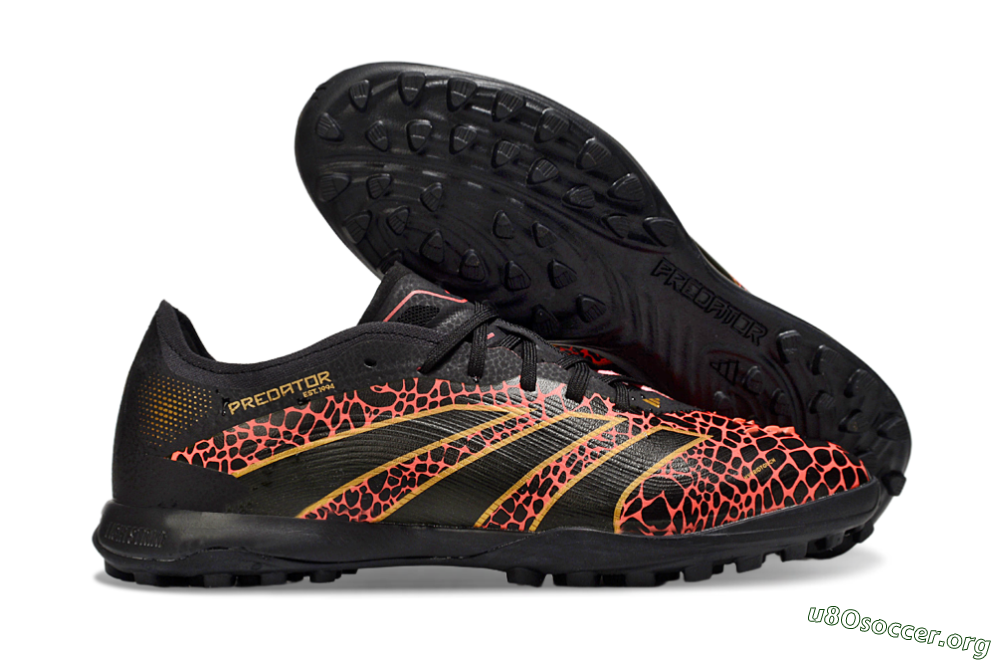 Adidas Predator 25 Elite TF Football Shoes - Black/Red/Yellow 2