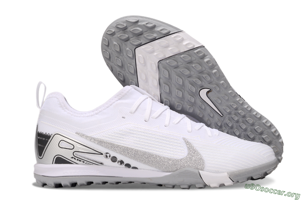 Nike Air Zoom Mercurial Vapor 16 Pro TF Football Shoes - White/Silver/Black 2