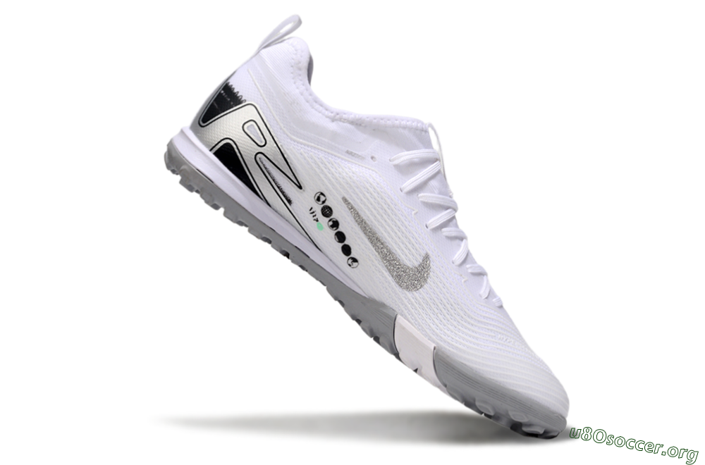 Nike Air Zoom Mercurial Vapor 16 Pro TF Football Shoes - White/Silver/Black 4