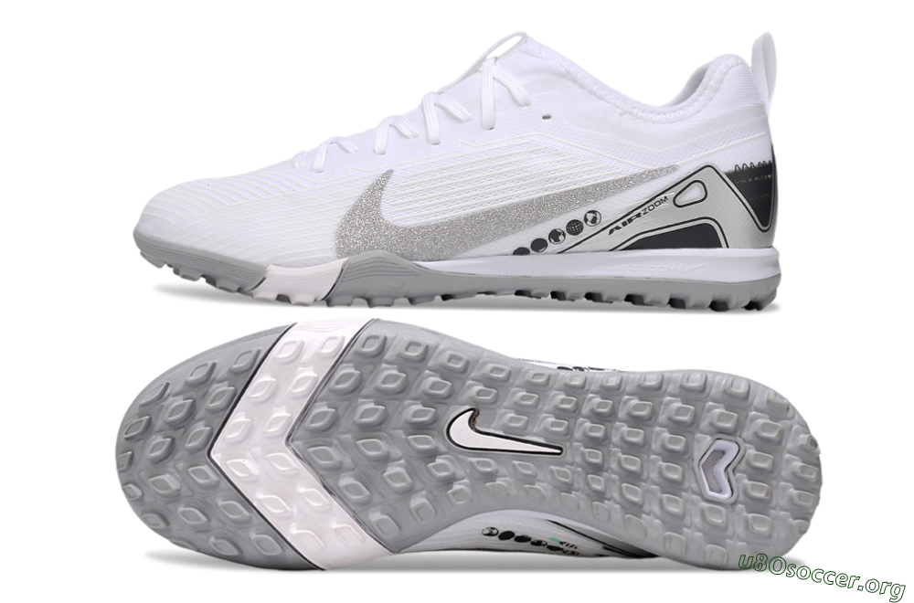 Nike Air Zoom Mercurial Vapor 16 Pro TF Football Shoes - White/Silver/Black 1
