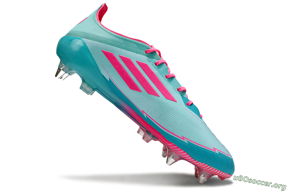 Messi x Adidas F50 Elite SG Football Boots - Jade/Pink 4