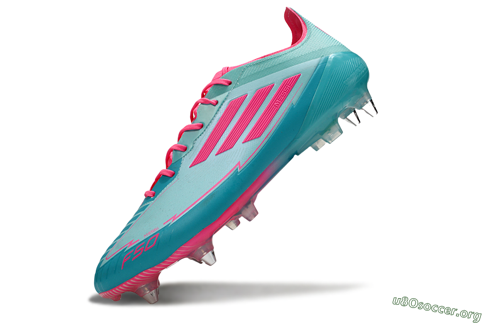 Messi x Adidas F50 Elite SG Football Boots - Jade/Pink 5