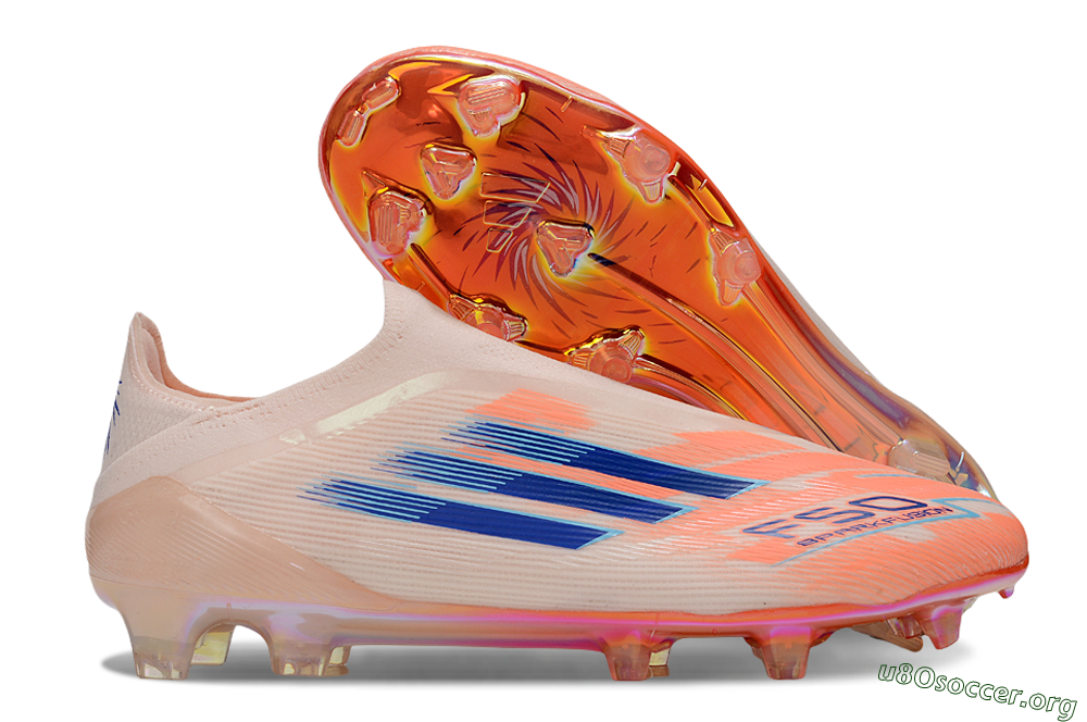 Adidas F50 Elite Laceless FG Football Boots - Pink/Blue/Gold 2