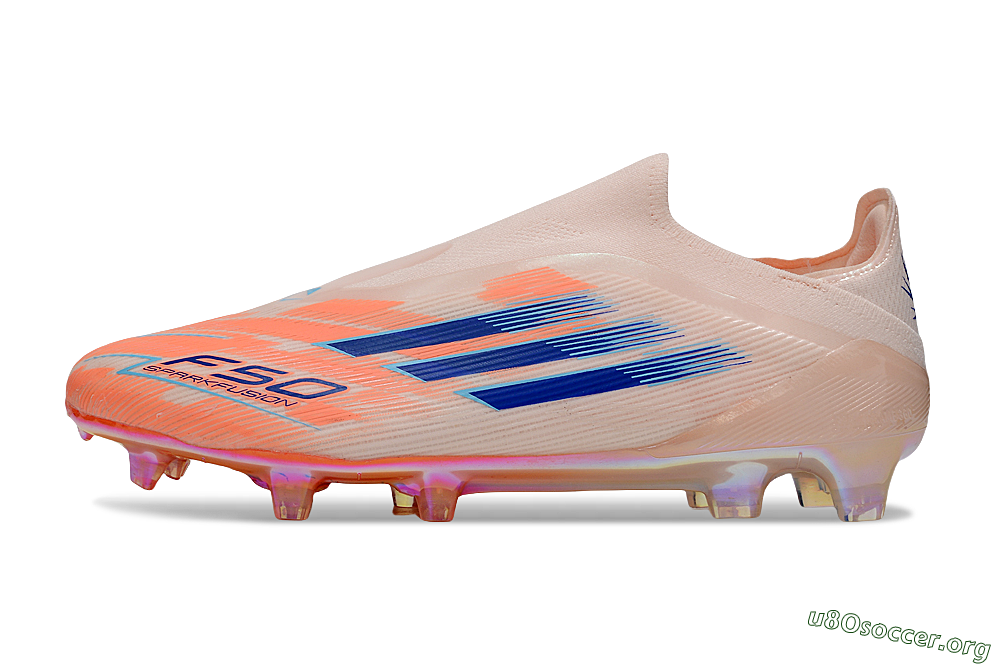Adidas F50 Elite Laceless FG Football Boots - Pink/Blue/Gold 3