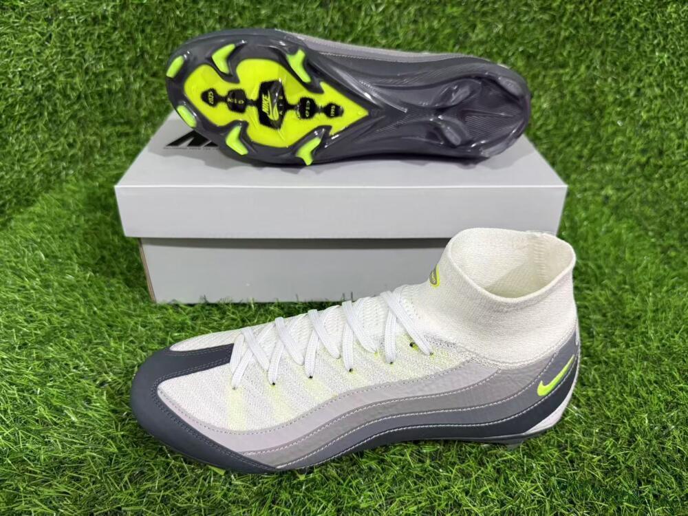 Nike Air Zoom Mercurial Superfly 10 Elite FG Football Boots - White/Grey/Black 11