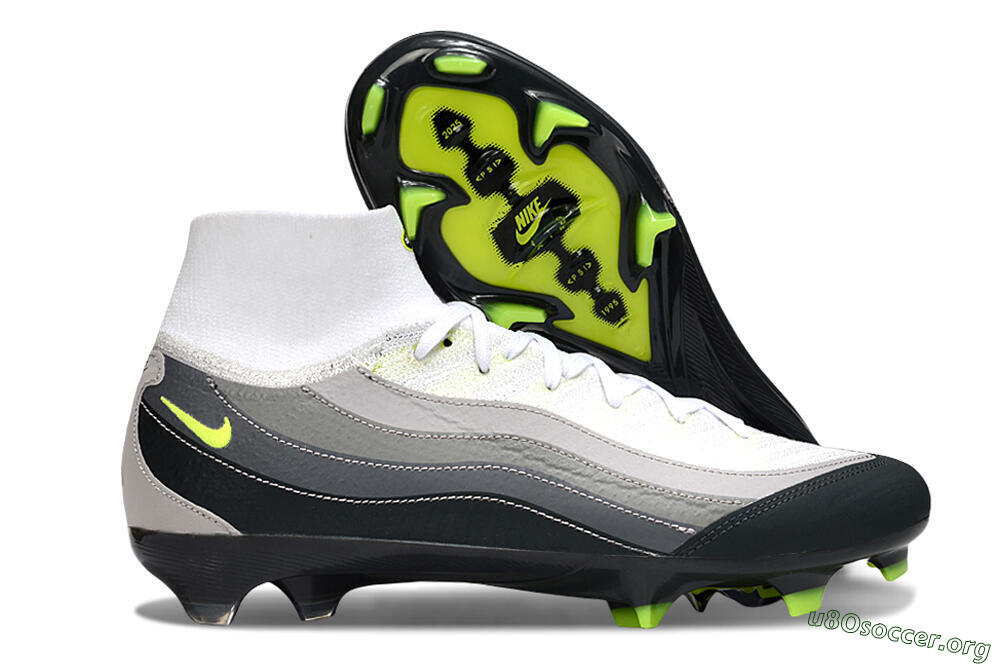 Nike Air Zoom Mercurial Superfly 10 Elite FG Football Boots - White/Grey/Black 2
