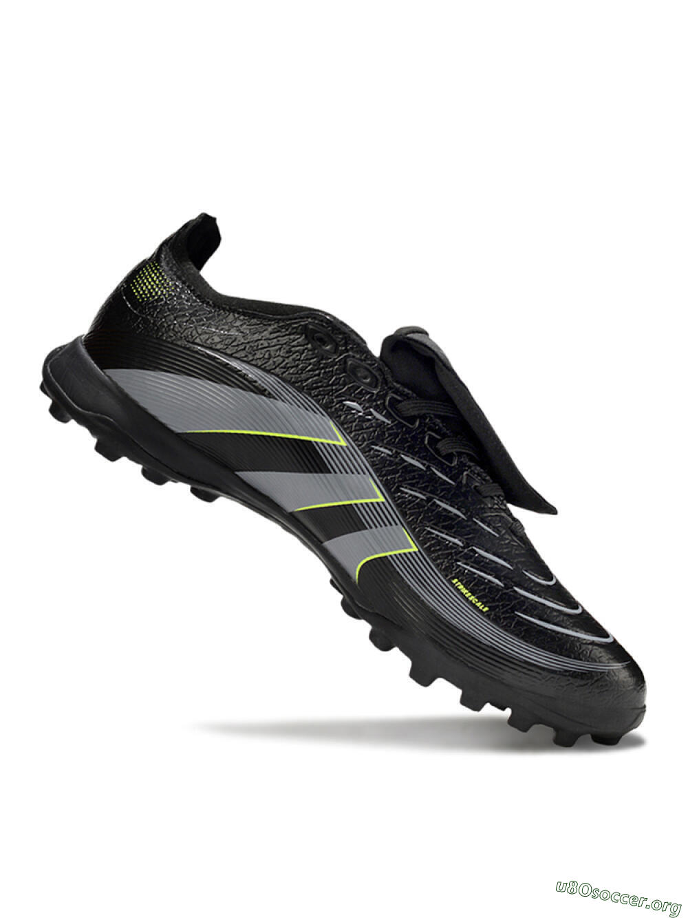 Adidas Predator 25 Elite Foldover Tongue TF Football Shoes - Black/Silver/Yellow 4