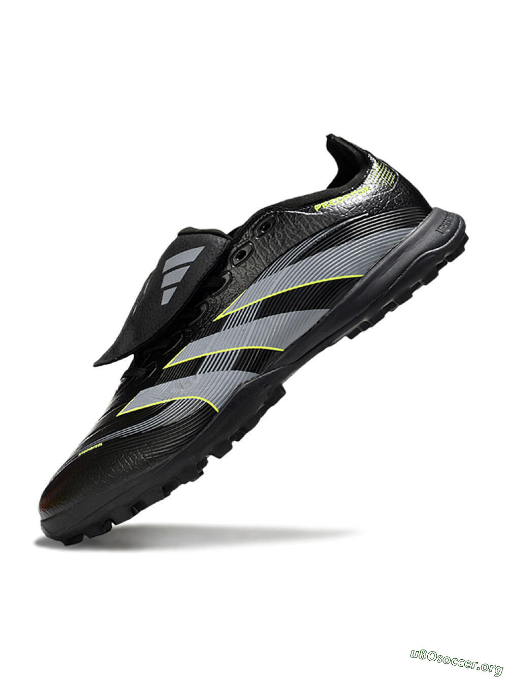 Adidas Predator 25 Elite Foldover Tongue TF Football Shoes - Black/Silver/Yellow 5