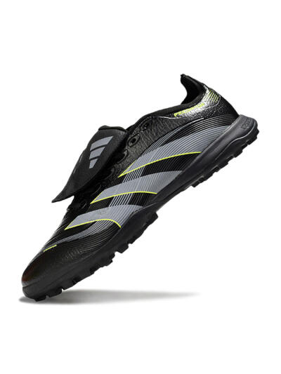 Adidas Predator 25 Elite Foldover Tongue TF Football Shoes - Black/Silver/Yellow