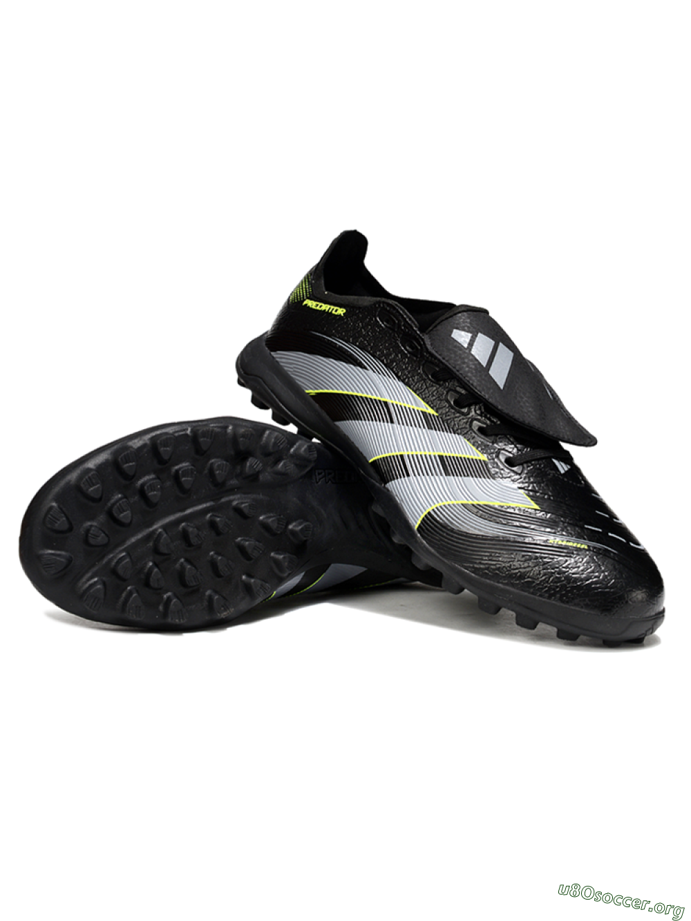 Adidas Predator 25 Elite Foldover Tongue TF Football Shoes - Black/Silver/Yellow 0