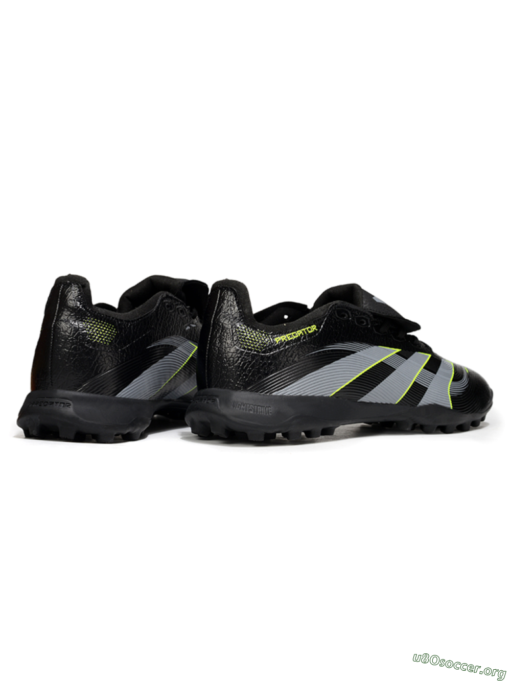 Adidas Predator 25 Elite Foldover Tongue TF Football Shoes - Black/Silver/Yellow 6
