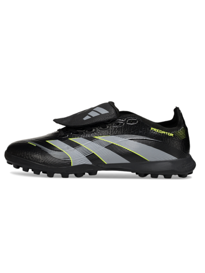 Adidas Predator 25 Elite Foldover Tongue TF Football Shoes - Black/Silver/Yellow
