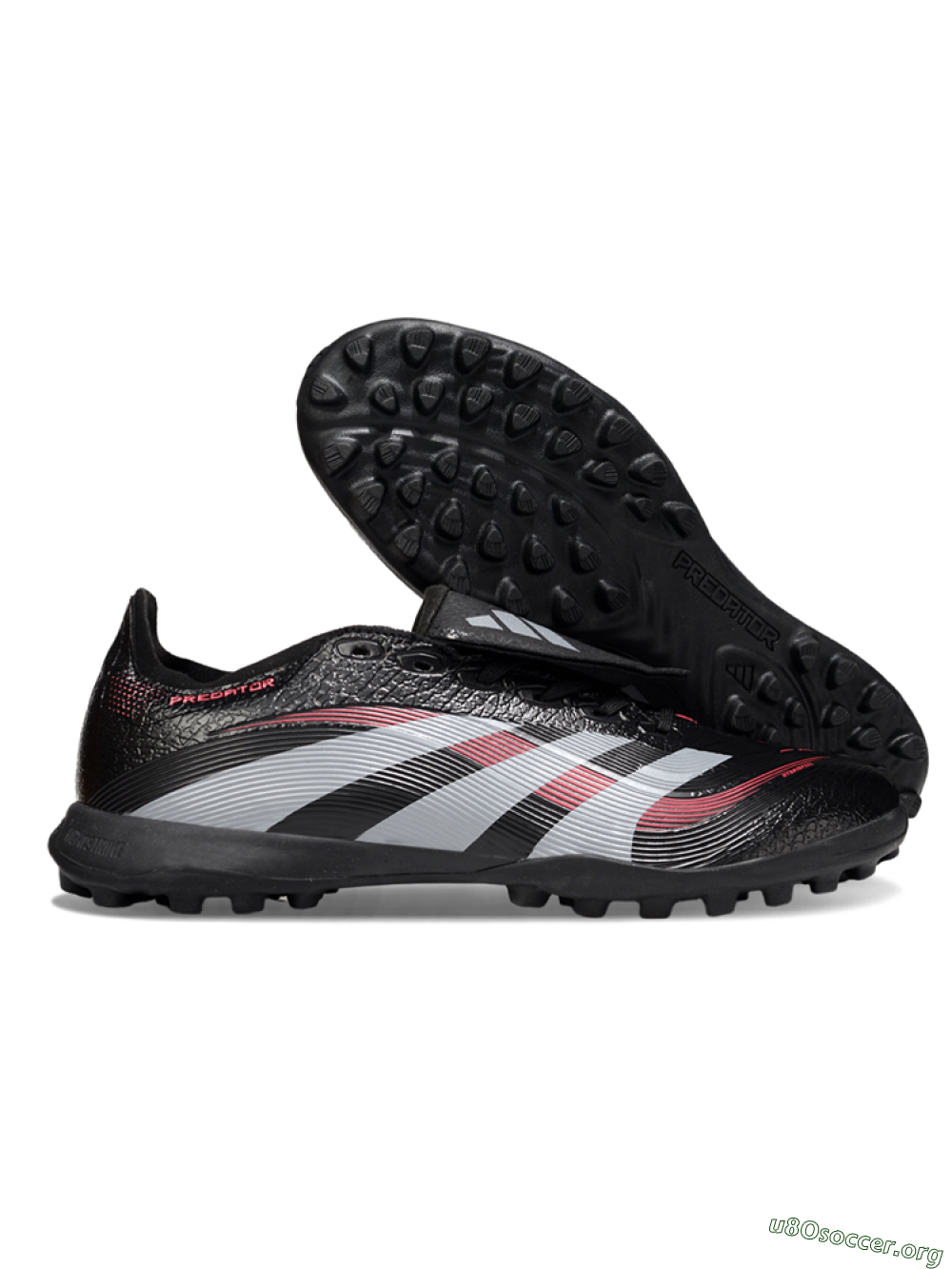 Adidas Predator 25 Elite Foldover Tongue TF Football Shoes - Black/Silver/Red 2