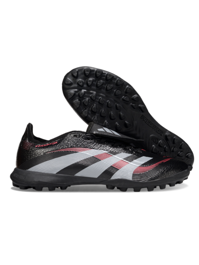 Adidas Predator 25 Elite Foldover Tongue TF Football Shoes - Black/Silver/Red