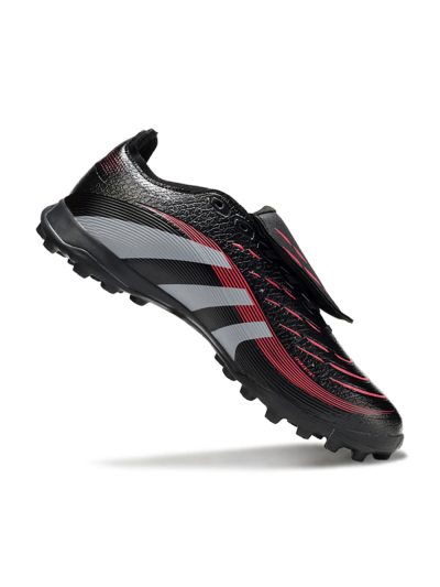 Adidas Predator 25 Elite Foldover Tongue TF Football Shoes - Black/Silver/Red