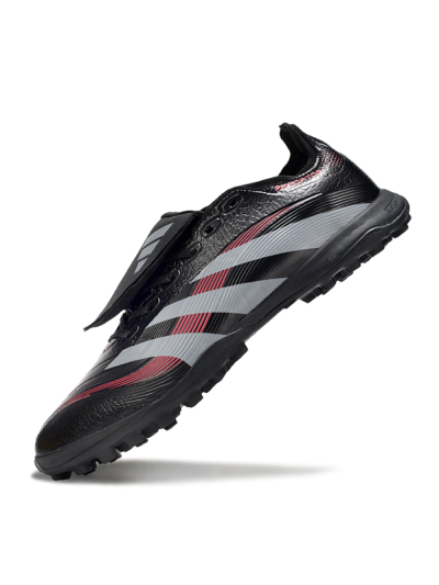 Adidas Predator 25 Elite Foldover Tongue TF Football Shoes - Black/Silver/Red