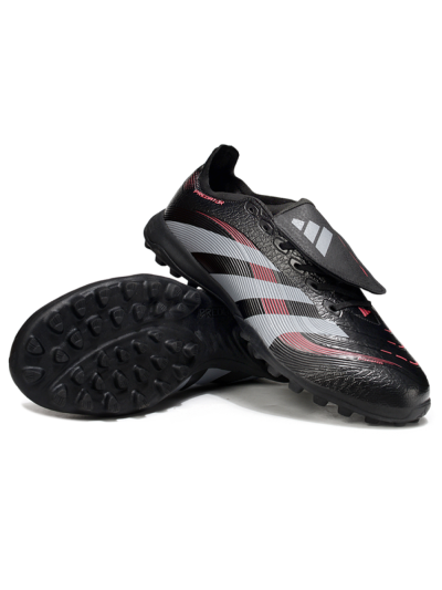 Adidas Predator 25 Elite Foldover Tongue TF Football Shoes - Black/Silver/Red