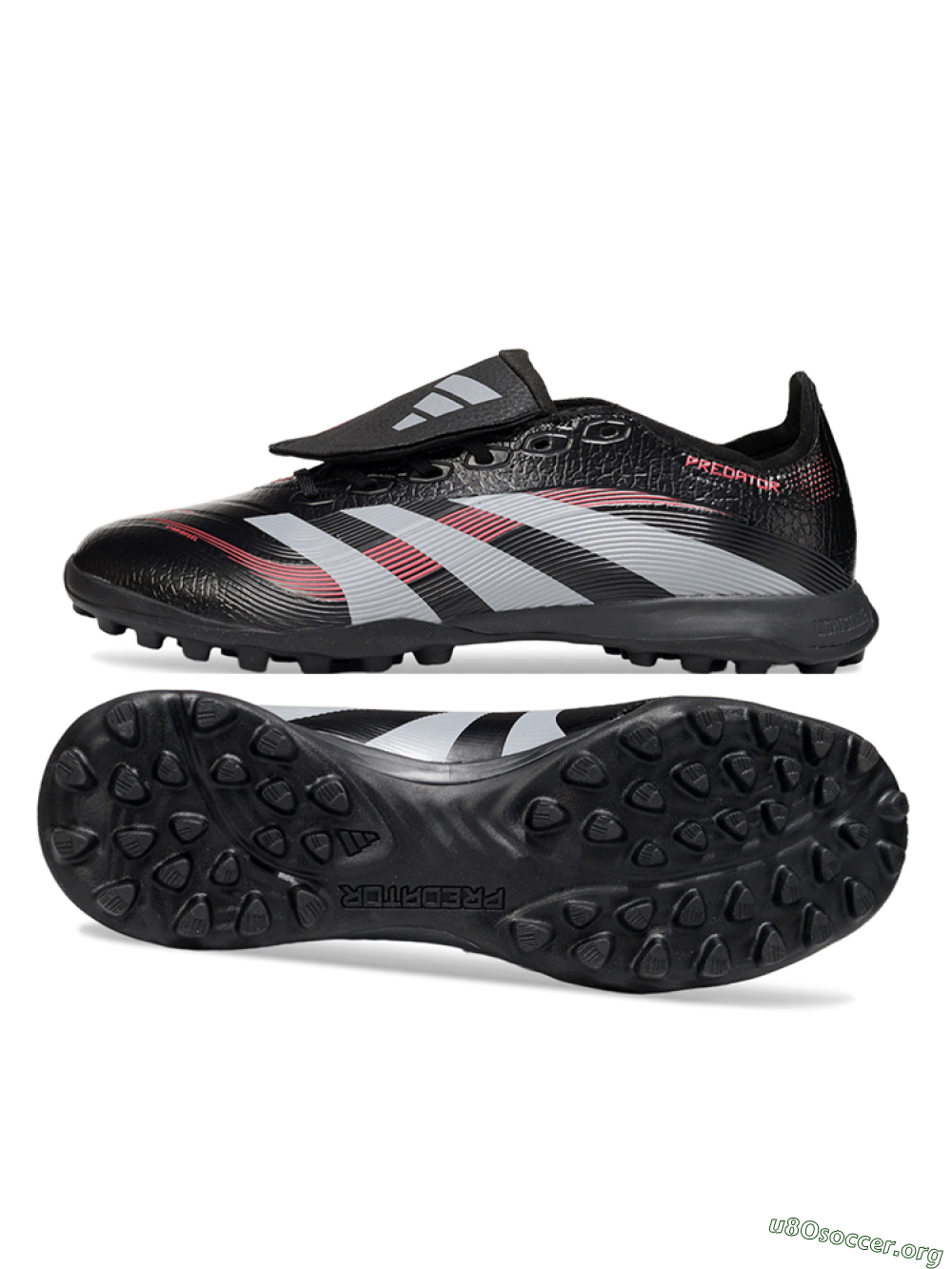 Adidas Predator 25 Elite Foldover Tongue TF Football Shoes - Black/Silver/Red 1