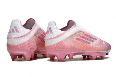 Adidas F50+ Elite Laceless FG Football Boots - Pink/White/Gold