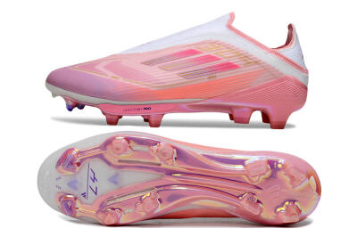 Adidas F50+ Elite Laceless FG Football Boots - Pink/White/Gold