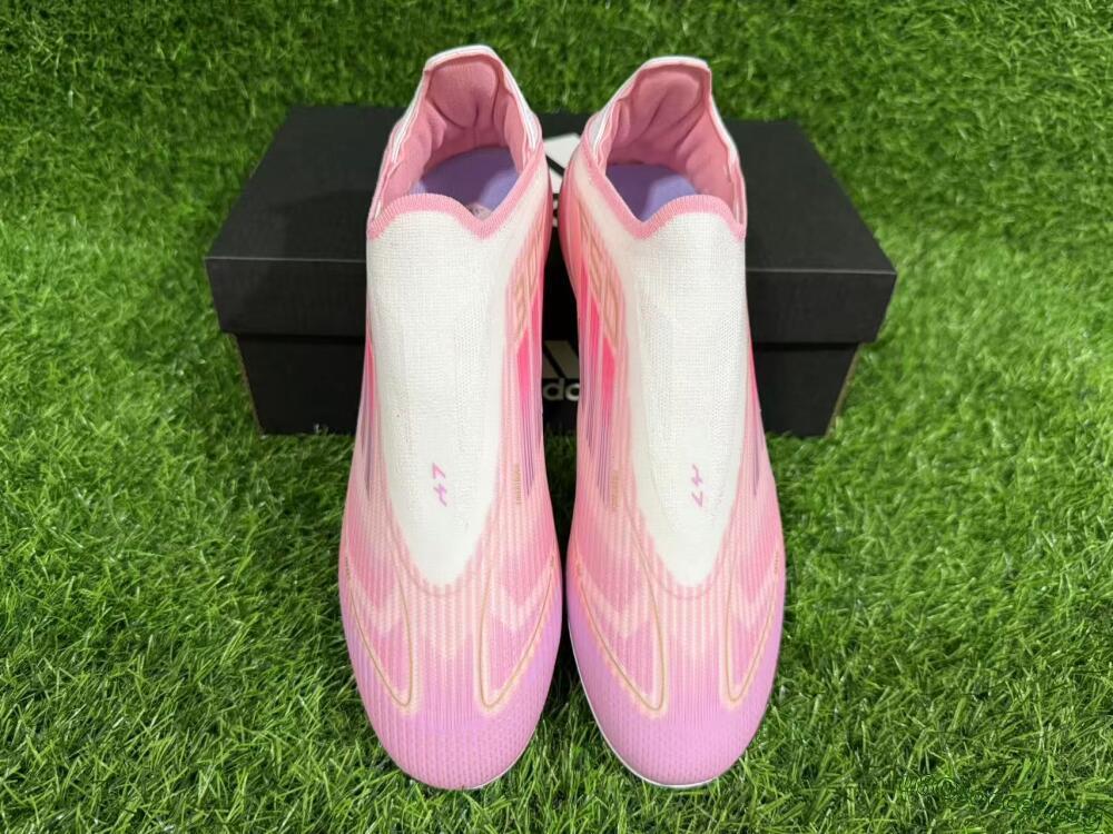 Adidas F50+ Elite Laceless FG Football Boots - Pink/White/Gold