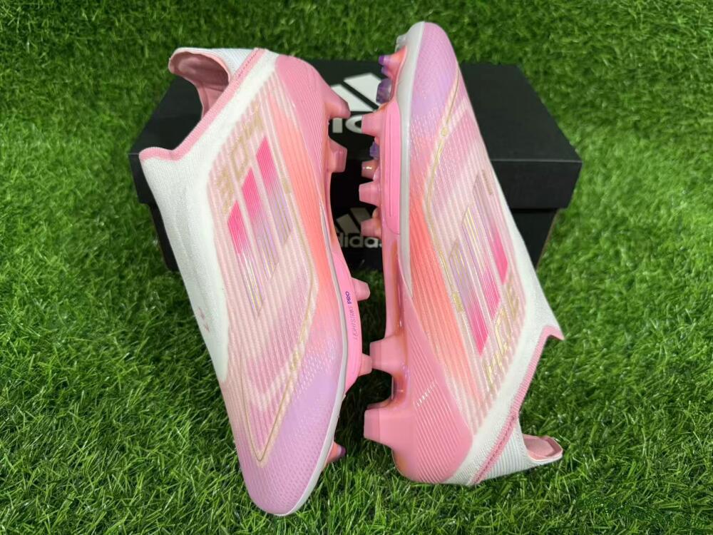 Adidas F50+ Elite Laceless FG Football Boots - Pink/White/Gold