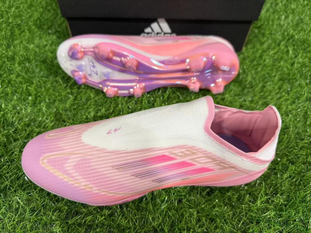 Adidas F50+ Elite Laceless FG Football Boots - Pink/White/Gold