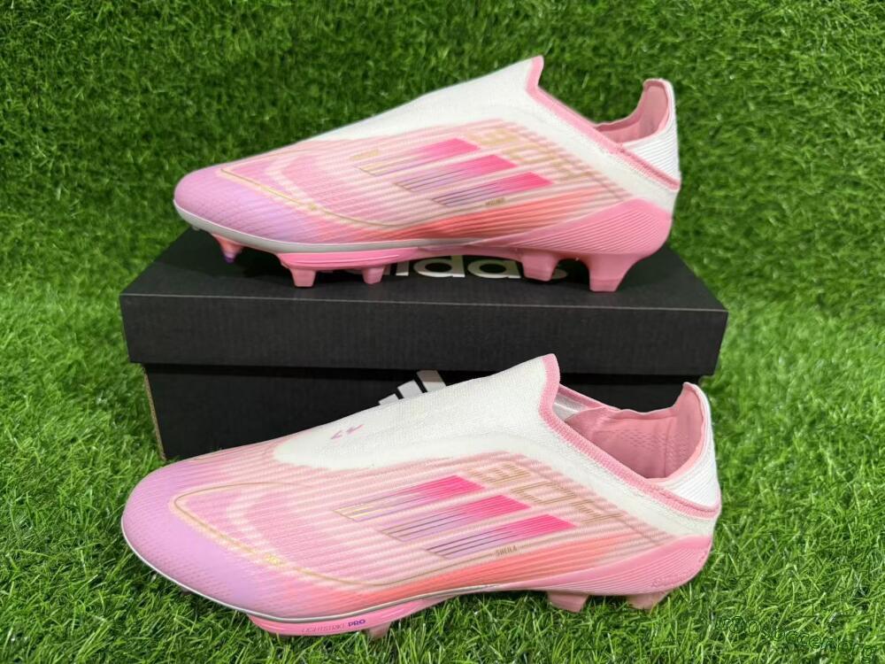 Adidas F50+ Elite Laceless FG Football Boots - Pink/White/Gold