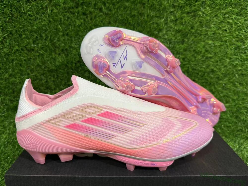 Adidas F50+ Elite Laceless FG Football Boots - Pink/White/Gold