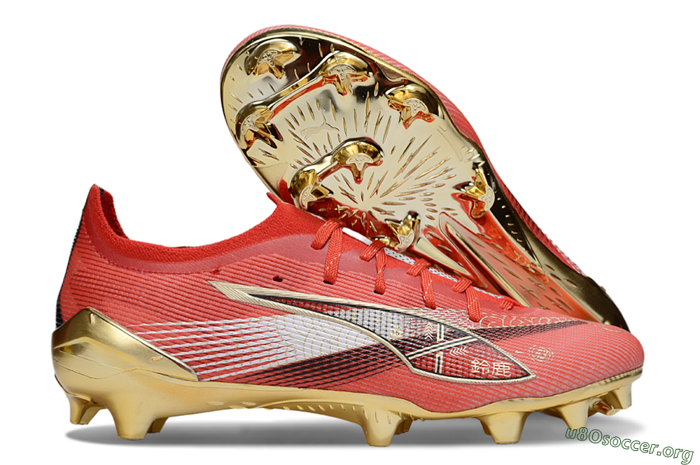 Puma Ultra 5 Ultimate FG Football Boots - Red/White/Gold 2