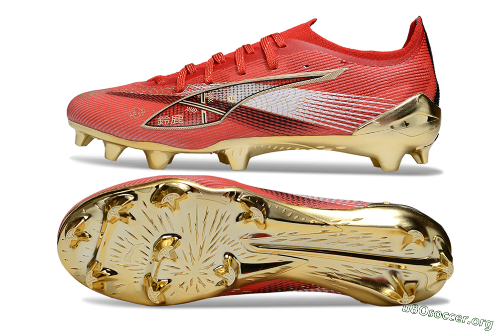 Puma Ultra 5 Ultimate FG Football Boots - Red/White/Gold 1