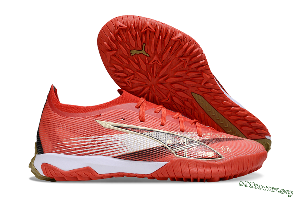 Puma Ultra 5 Ultimate FG Football Boots - Red/White/Gold 2