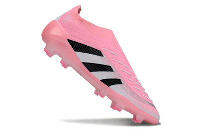 Adidas Predator 25 Elite Laceless FG Football Boots - Pink/Black/White