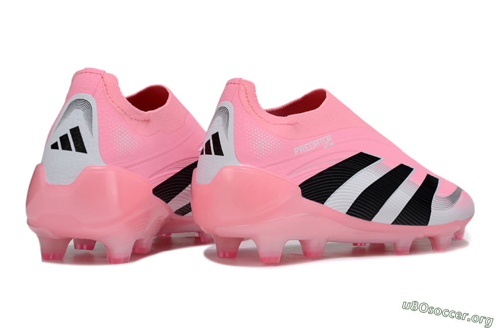 Adidas Predator 25 Elite Laceless FG Football Boots - Pink/Black/White 6