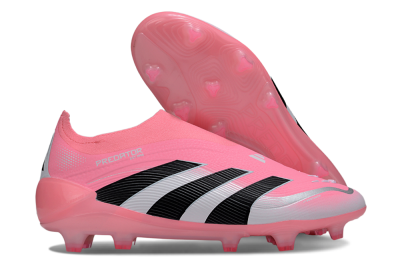 Adidas Predator 25 Elite Laceless FG Football Boots - Pink/Black/White