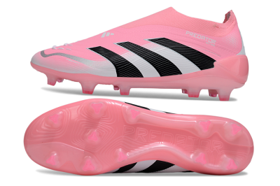 Adidas Predator 25 Elite Laceless FG Football Boots - Pink/Black/White