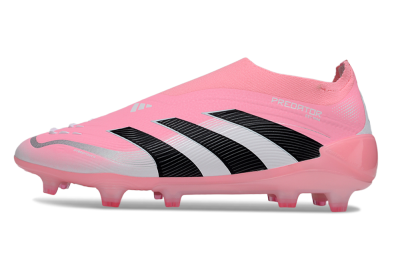 Adidas Predator 25 Elite Laceless FG Football Boots - Pink/Black/White