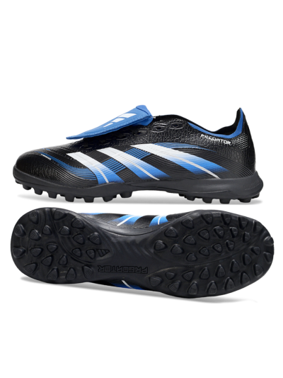 Adidas Predator 25 Elite Foldover Tongue TF Football Shoes - Black/White/Blue