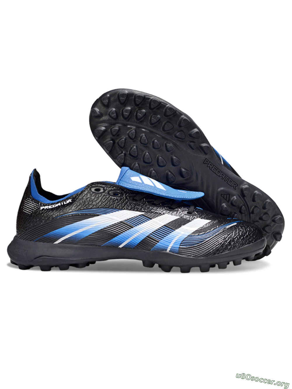 Adidas Predator 25 Elite Foldover Tongue TF Football Shoes - Black/White/Blue 2