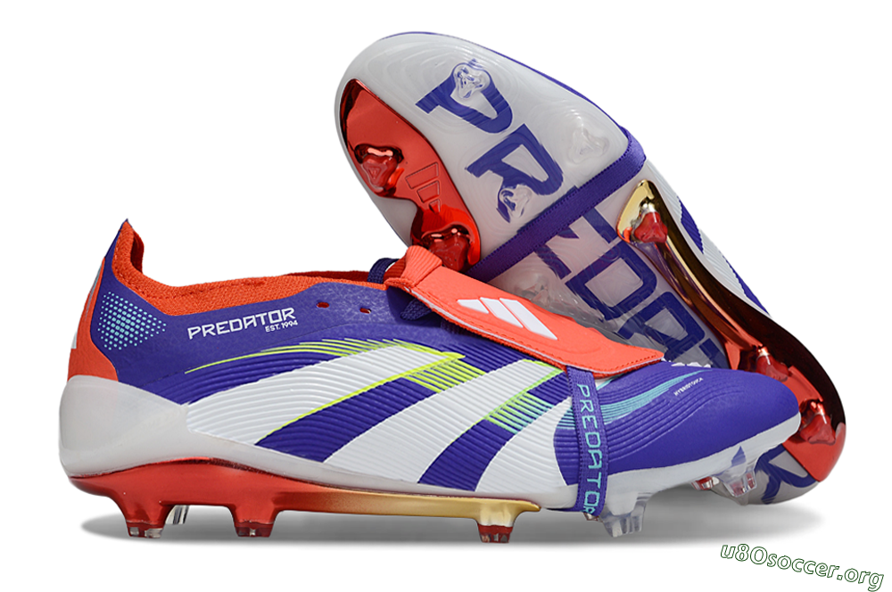 Adidas Predator 25 Elite Foldover Tongue FG Football Boots - Blue/White/Red 2