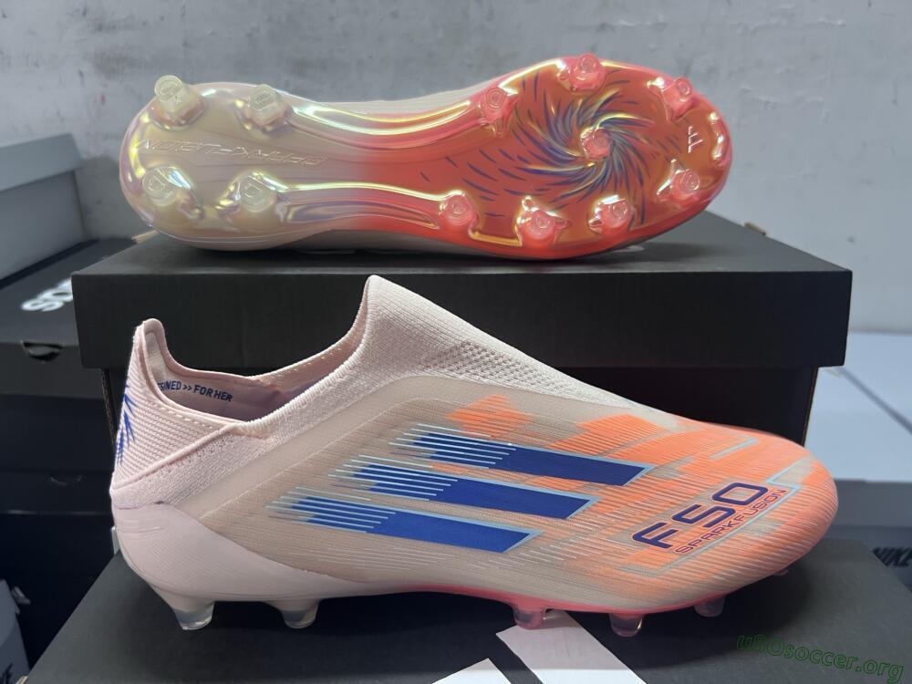 Adidas F50 Elite Laceless FG Football Boots - Pink/Blue/Gold