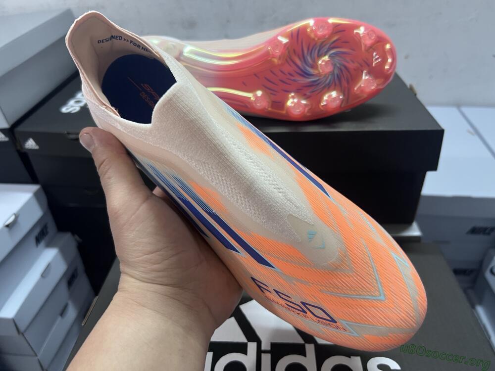 Adidas F50 Elite Laceless FG Football Boots - Pink/Blue/Gold