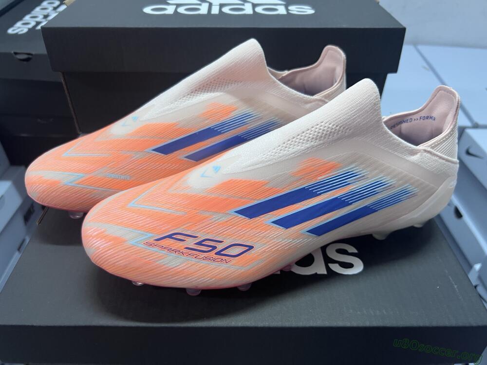 Adidas F50 Elite Laceless FG Football Boots - Pink/Blue/Gold