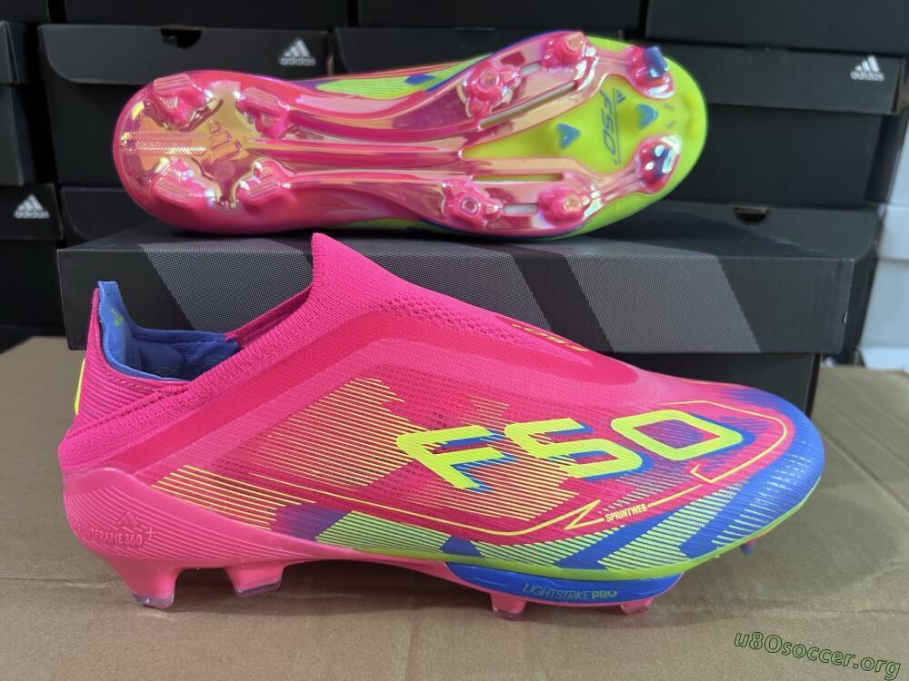 Adidas F50+ Elite Laceless FG Football Boots - Red/Yellow/Blue