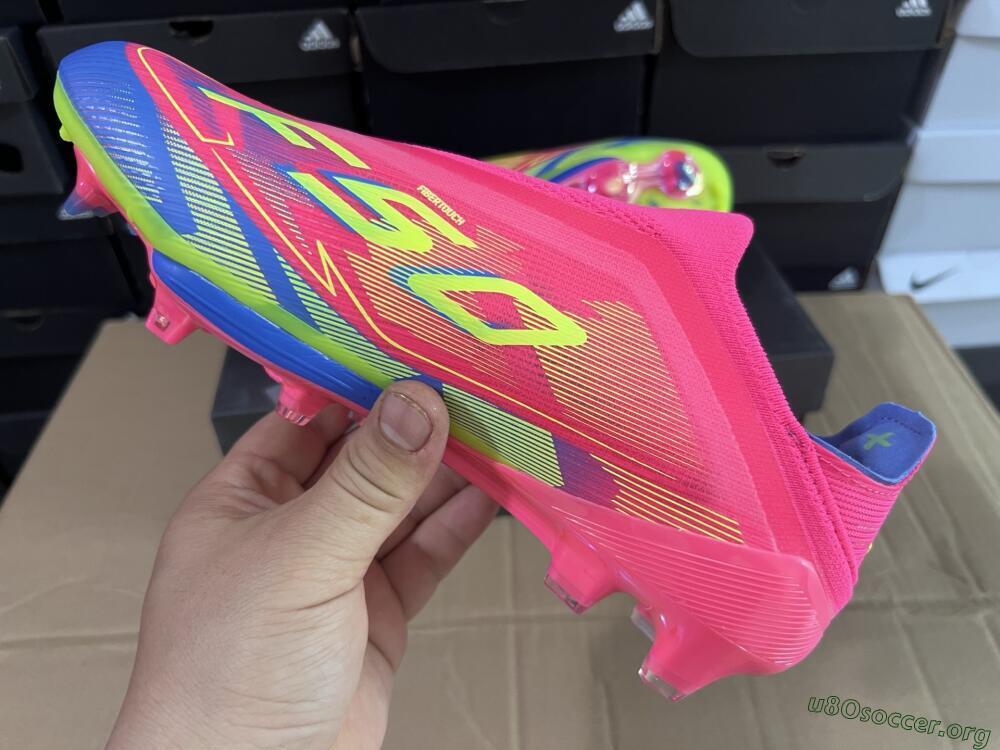 Adidas F50+ Elite Laceless FG Football Boots - Red/Yellow/Blue