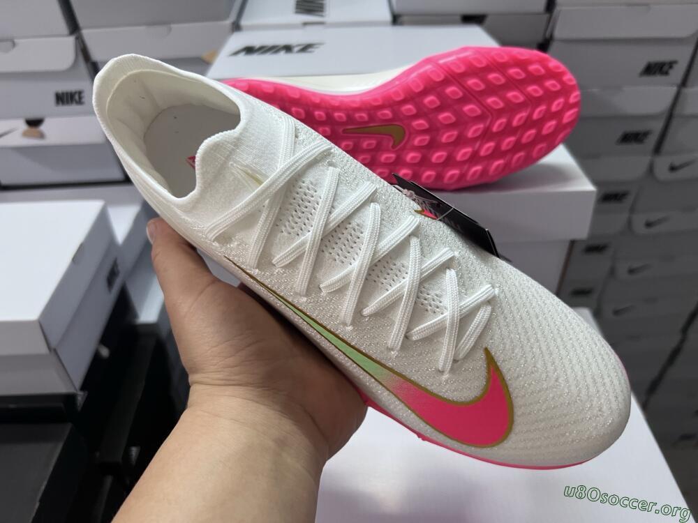 Nike Air Zoom Mercurial Vapor 16 Elite TF Football Shoes - White/Pink/Gold