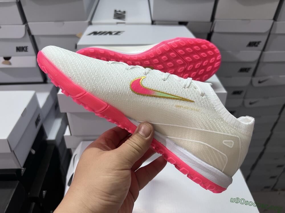 Nike Air Zoom Mercurial Vapor 16 Elite TF Football Shoes - White/Pink/Gold