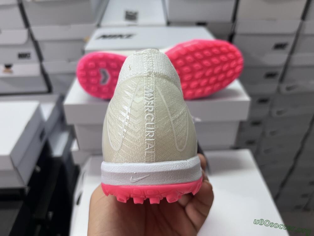 Nike Air Zoom Mercurial Vapor 16 Elite TF Football Shoes - White/Pink/Gold